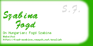 szabina fogd business card